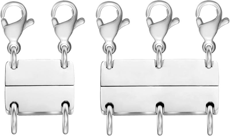 MKCYD Multi Necklace Layering Clasp Strong Magnetic Clasps, Gold and Silver Necklace Separator for Layering, Multiple Jewelry Closures for Layered Look - Image 1